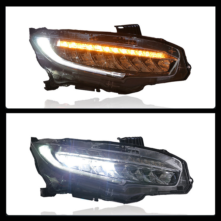 LED Original Headlights  For Civic Head Light 2016 2017 2018 Led Head Lamp With Moving Signal