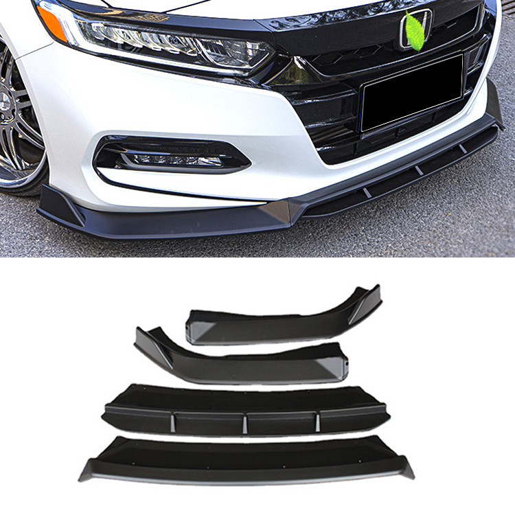 Carbon fiber pattern 4-piece front bumper splitter spoiler lip exterior kit for honda accord 2018-2020