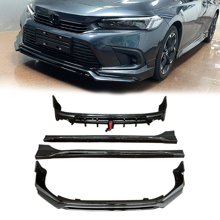 For Honda 11th 2022 Civic Body Kit Front Lip Bumper Rear Lip Side Skirt High Quality PP Material Yofer Style for CIVIC Body Kit