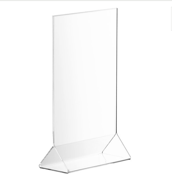 5'' X 7'' Acrylic Desktop Sign Display Stand Restaurant Menu Holder Double Sided Table Stand for Wedding Office School