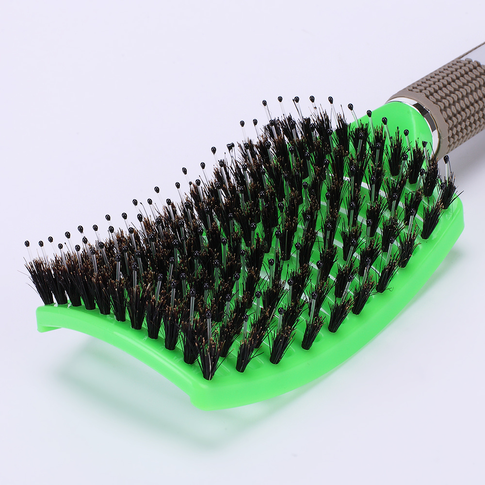 Salon men hair shaggy styling Anti Static Natural nylon boar bristle mane big hair vent curly comb curved  brush