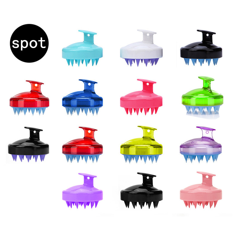 Manual massage shampoo brush with soft silicone head massager scalp brush silicone hair scalp massager non-static shampoo brush