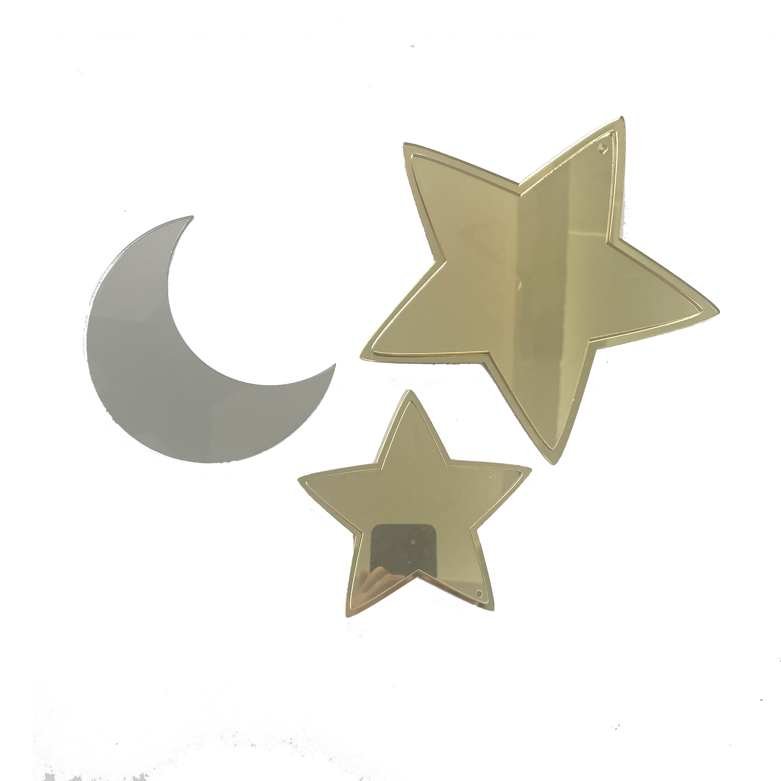 Moon Star Acrylic Mirror Decor Wall Sticker Adhesive Acrylic Mirror Wall Stickers for Home Decor