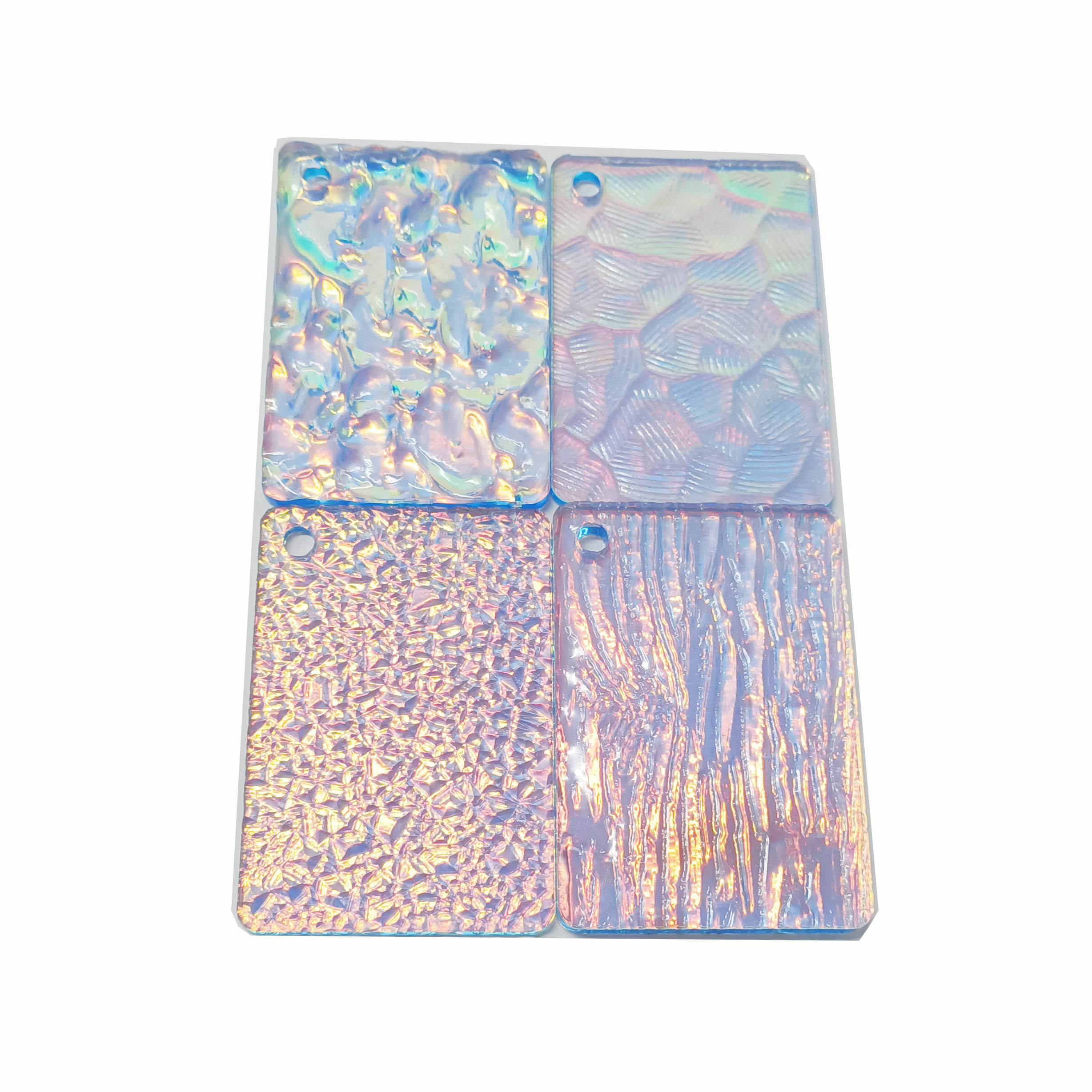 Iridescent Colored Pattern Textured Acrylic Sheets Transparent Glossy Ribbed Textured Acrylic Sheet