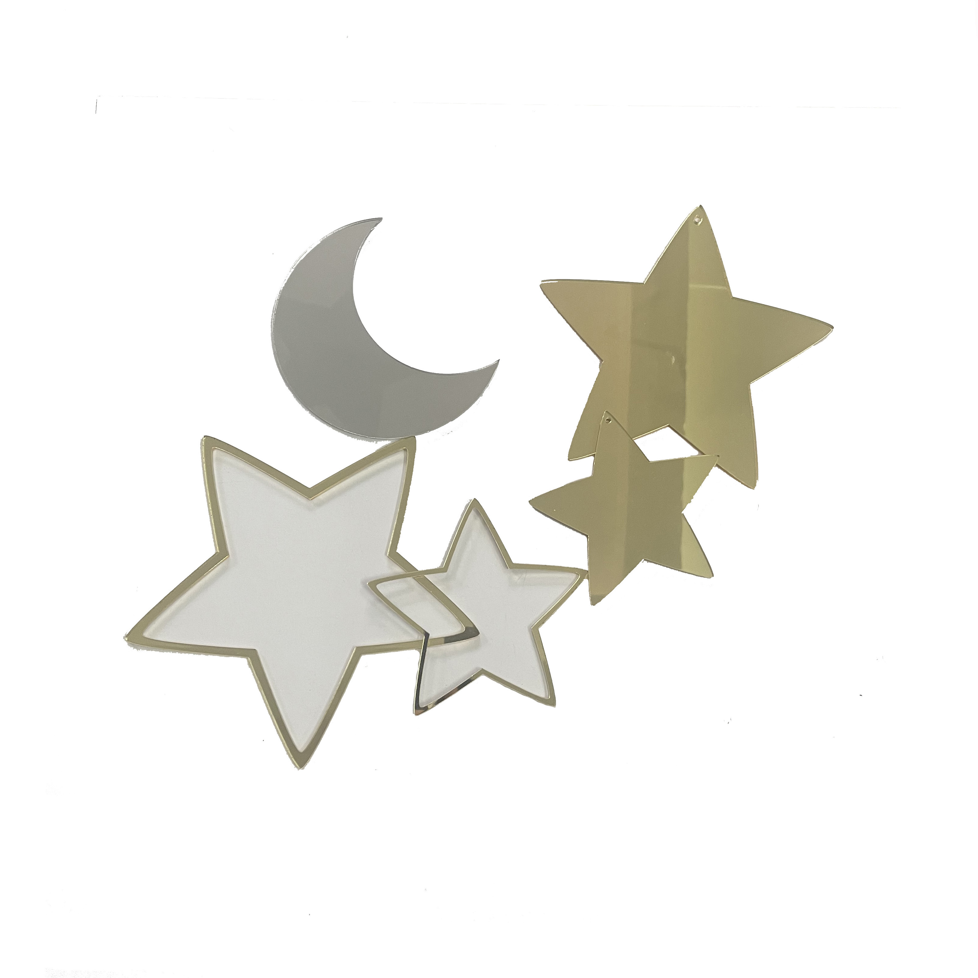 Moon Star Acrylic Mirror Decor Wall Sticker Adhesive Acrylic Mirror Wall Stickers for Home Decor