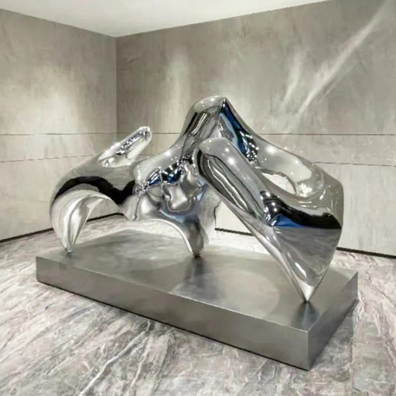 Modern Custom Metal Animal Statue Geometric Car Stainless Steel Outdoor Sculpture For Lawn