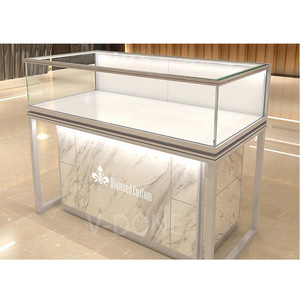 Luxury Jewellery Showroom Counter Stainless Steel Store Furniture Glass Jewelry Display Showcase Jewelry Cabinets with light