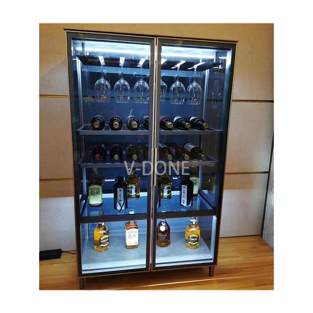 wine bar cabinet witch lights antique luxury and wine glass cabinet