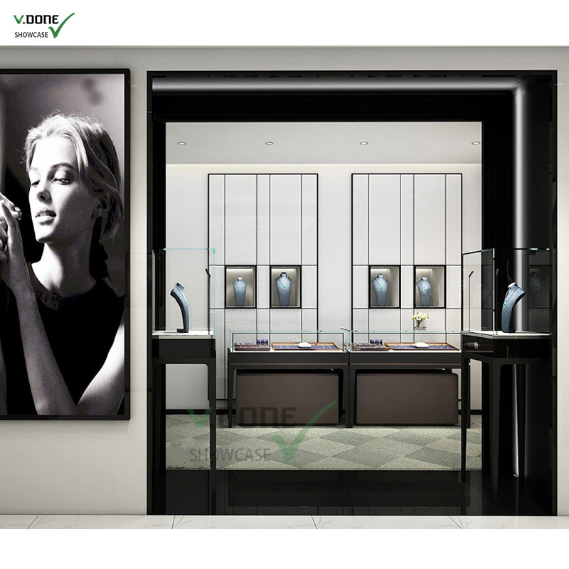 Modern Jewelry Shop Design Luxury Jewelry Shop Display Furniture Portable Jewellery Display Showcase Kiosk in the Mall