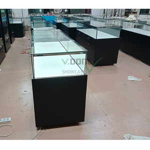 Factory Customized Jewelry Shop Mall Kiosk Tempered Glass Display Showcase Cabinet Jewelry Kiosk For Store Design Decoration