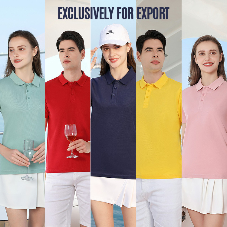 Factory Customized Polo Tshirts Cotton Bamboo Fiber Short Sleeves Blank Men's Golf Polo Shirt Unisex