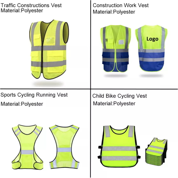 Reflective Vest Safety Vest Jacket Strip Personal Security Construction High Visibility Hi Vis Work Safety Reflective Clothing