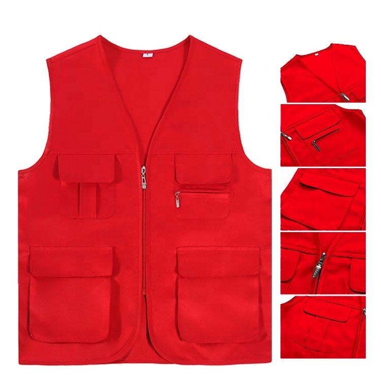 Customized fishing vests with high cost-effectiveness Factory supplies multi pocket vests Shooting suits Men's vests with pocket