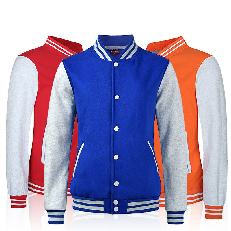 New men winter unisex button down college letterman bomber jackets custom baseball varsity jacket