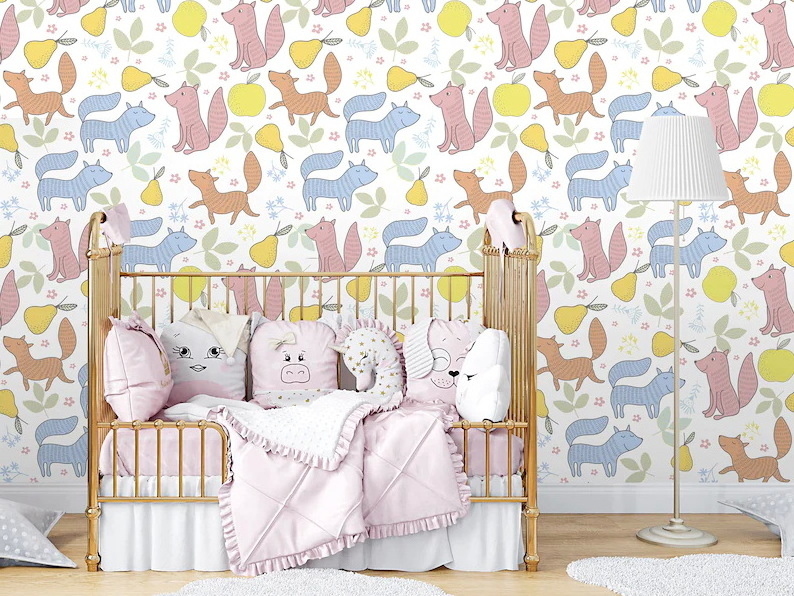 Total Solution for Projects and Kids Wallpaper Kid Room or Nursery Mould-proof Wallpaper With Animal Print Mural