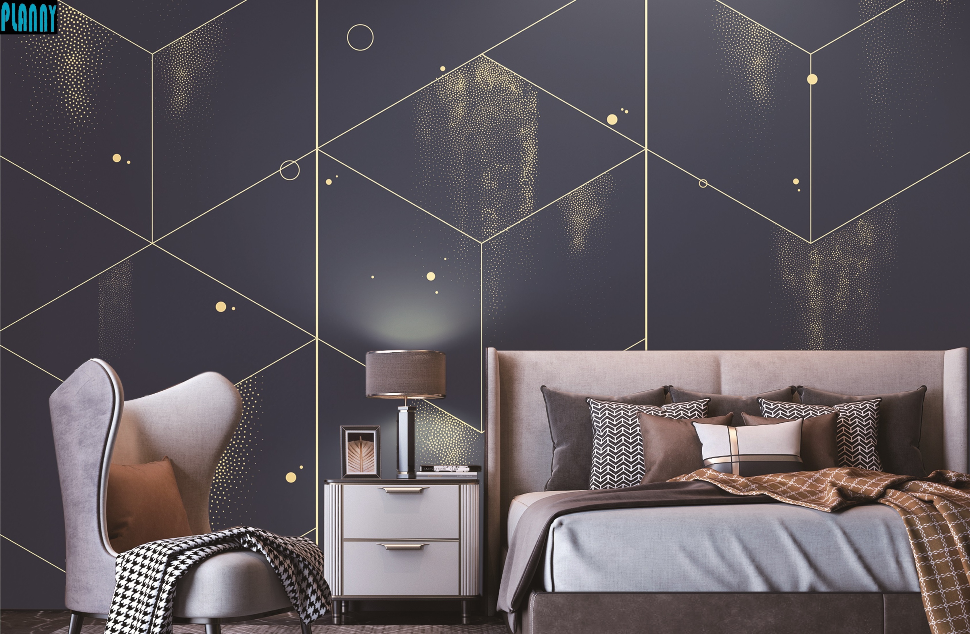 2023 New Design Modern style mural geometry picture popular wallpaper