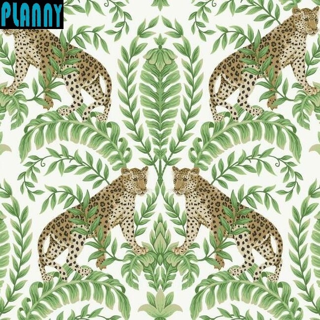 2022 New Design Jungle Leopard Wallpaper for interior design customized mural for store