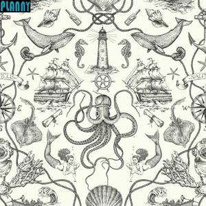 2022 New Design Deep Sea Toile Wallpaper for kid's room customized mural for living room