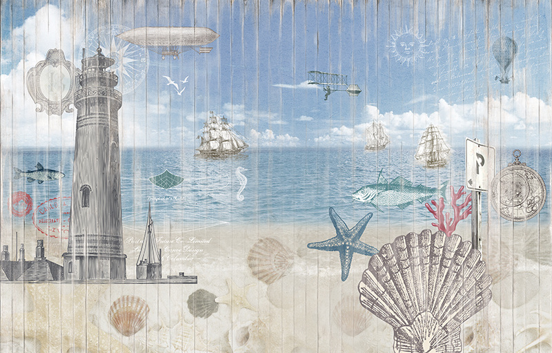 Attractive Beach 3D mural kids Children wallpaper pure wall paper for children bedroom decoration