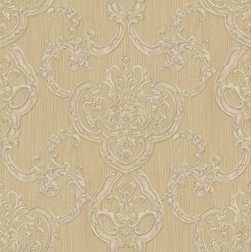 High quality Deep embossing Damask flower wallpaper PVC wall paper vinyl decoration