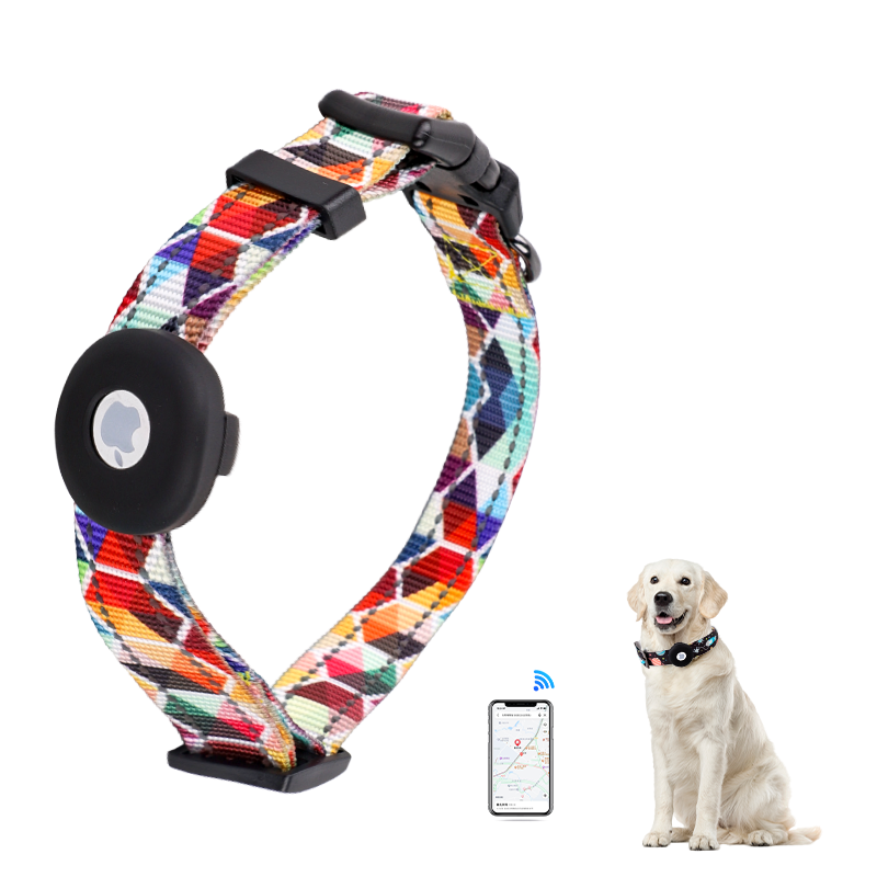 2024 air tag pet dog collar holder for apple airtag custom design waterproof silicone case cat dog collar with air tag holder