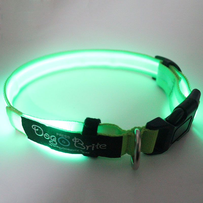 2024 New Products Innovative Product Customized Led Flashing Light Up Nylon Adjustable woven Dog Collar And Leash Sample Free