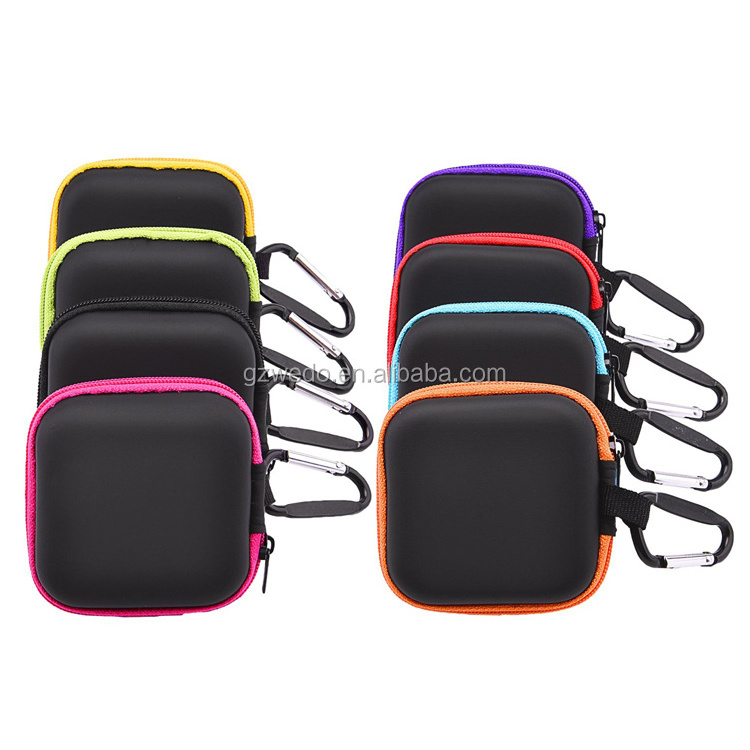 In Ear Headset Headphone Earphone Earbud Case Mini Storage Carrying Pouch EVA Bag with Carabiners