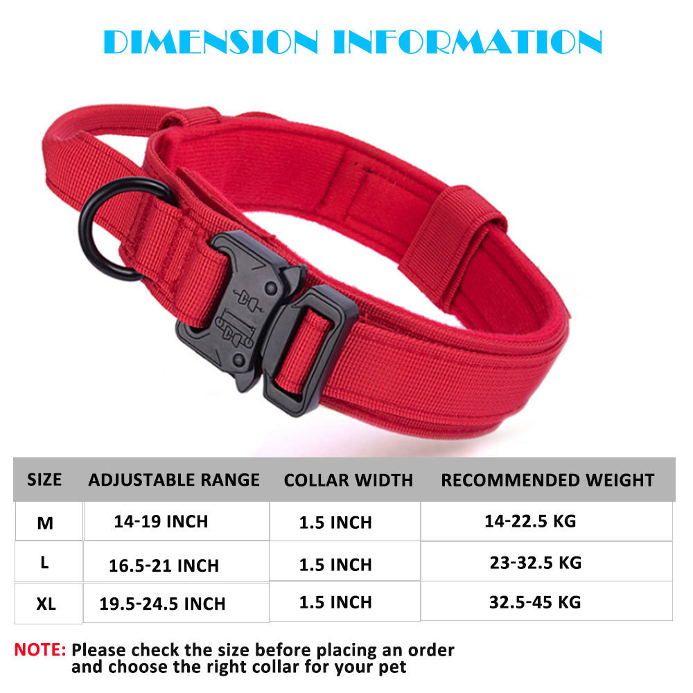 Heavy Duty Tactical Dog Collar Custom Designer Adjustable Luxury Fancy Fashion Tactical Harness Service Dog Collars