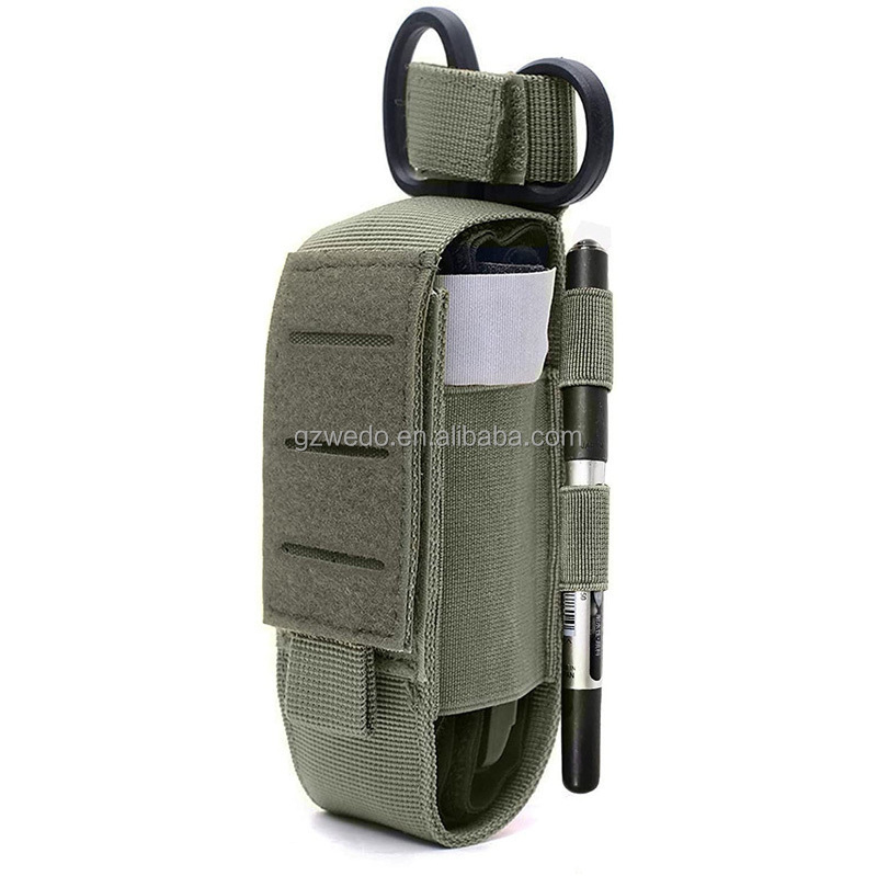 VIIDOO 2 Pack TQ Pouch - Laser Cut MOLLE Tourniquet Holder For Duty Belt, Backpack, Vest (Black)