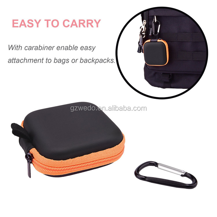 In Ear Headset Headphone Earphone Earbud Case Mini Storage Carrying Pouch EVA Bag with Carabiners