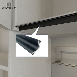 Factory wood drawer edge pull modern aluminum alloy kitchen cabinet handle profile handleless hanging cabinet lamp