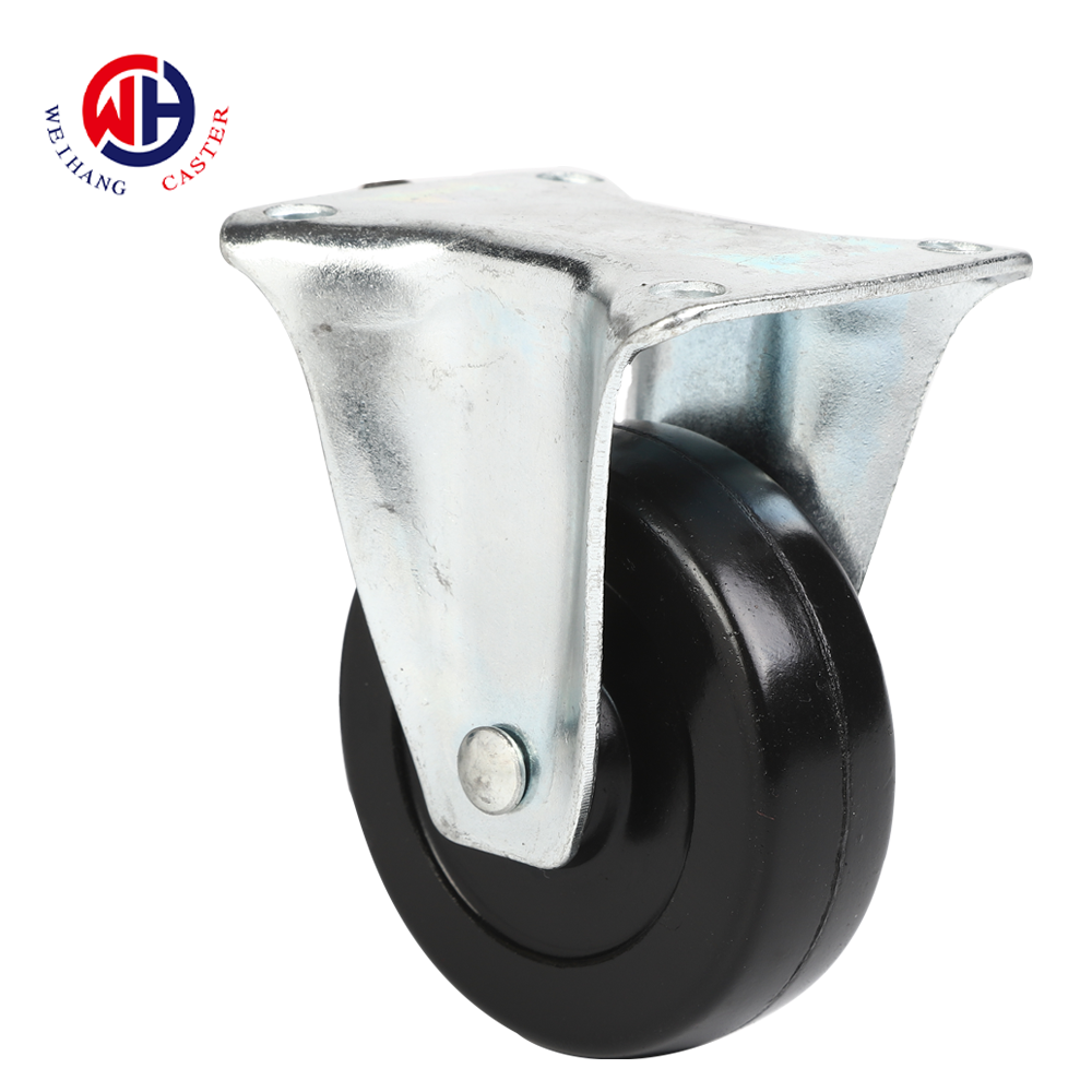 Free sample Weihang 2.5  inch Plate Fixed Caster rubber rollerblade furniture  office chair  caster wheels