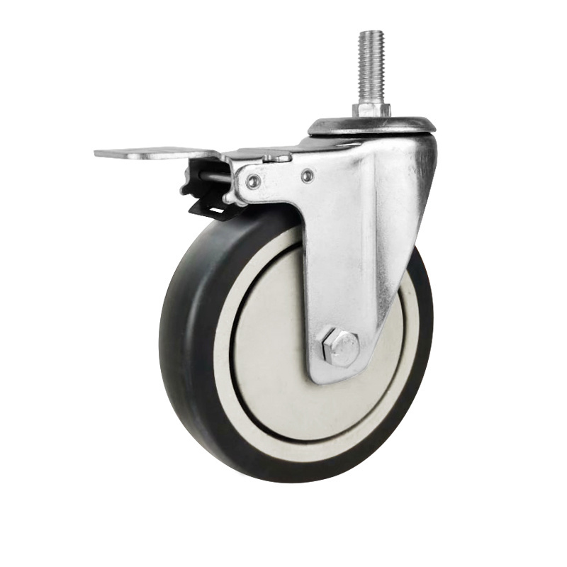 weihang 150KG Load Capacity 4 Inch 100mm Single Ball Race Bearing Polyurethane Locking hand cart Caster Wheels