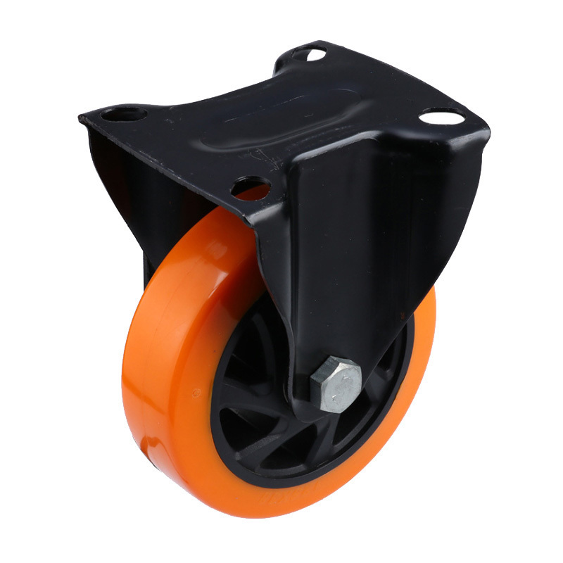 WH Amazon hot sale 1.5//2.5/3/4/5 inch orange PVC caster trolley wheels 100 mm Industrial cart PU caster Wheels for Workbench