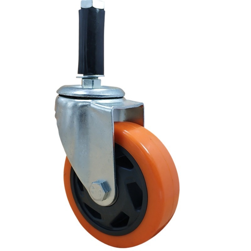 WH Amazon hot sale 1.5//2.5/3/4/5 inch orange PVC caster trolley wheels 100 mm Industrial cart PU caster Wheels for Workbench