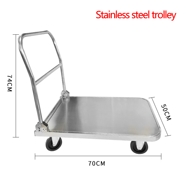 Weihang Heavy Duty Warehouse Tool Trolley Folding Platform Restaurant Serving Trolley Food Service Cart With Wheels