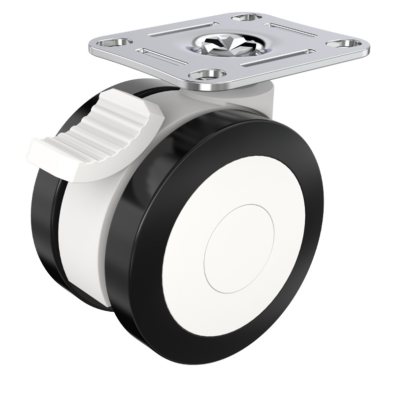 Weihang castors 3 inch twin-wheels threaded stem casters  medical caster wheels with brake for hospital bed