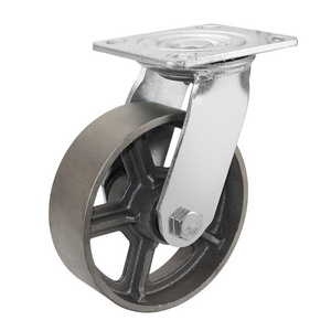 WH heavy duty iron caster wheels 4inch/5inch/6inch/8inch pure iron wheel casters high temperature 500 degree  casters