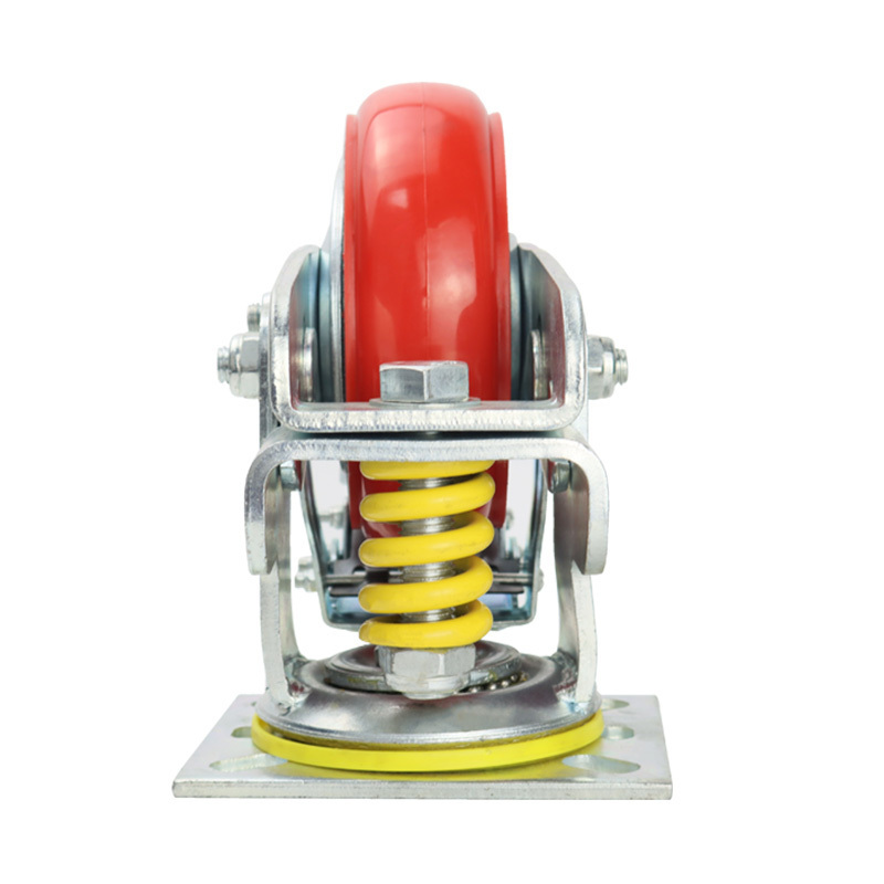 heavy duty  4/5/6  inch rigid swivel and brake Iron Core Polyurethane wheel castors  shock absorbing caster wheels