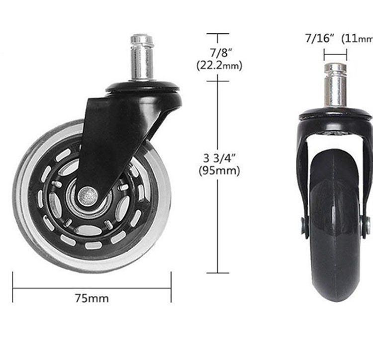 WH 2.5 INCH Office Chair Wheels Replacement office chair caster wheel Roller Blade chair wheel