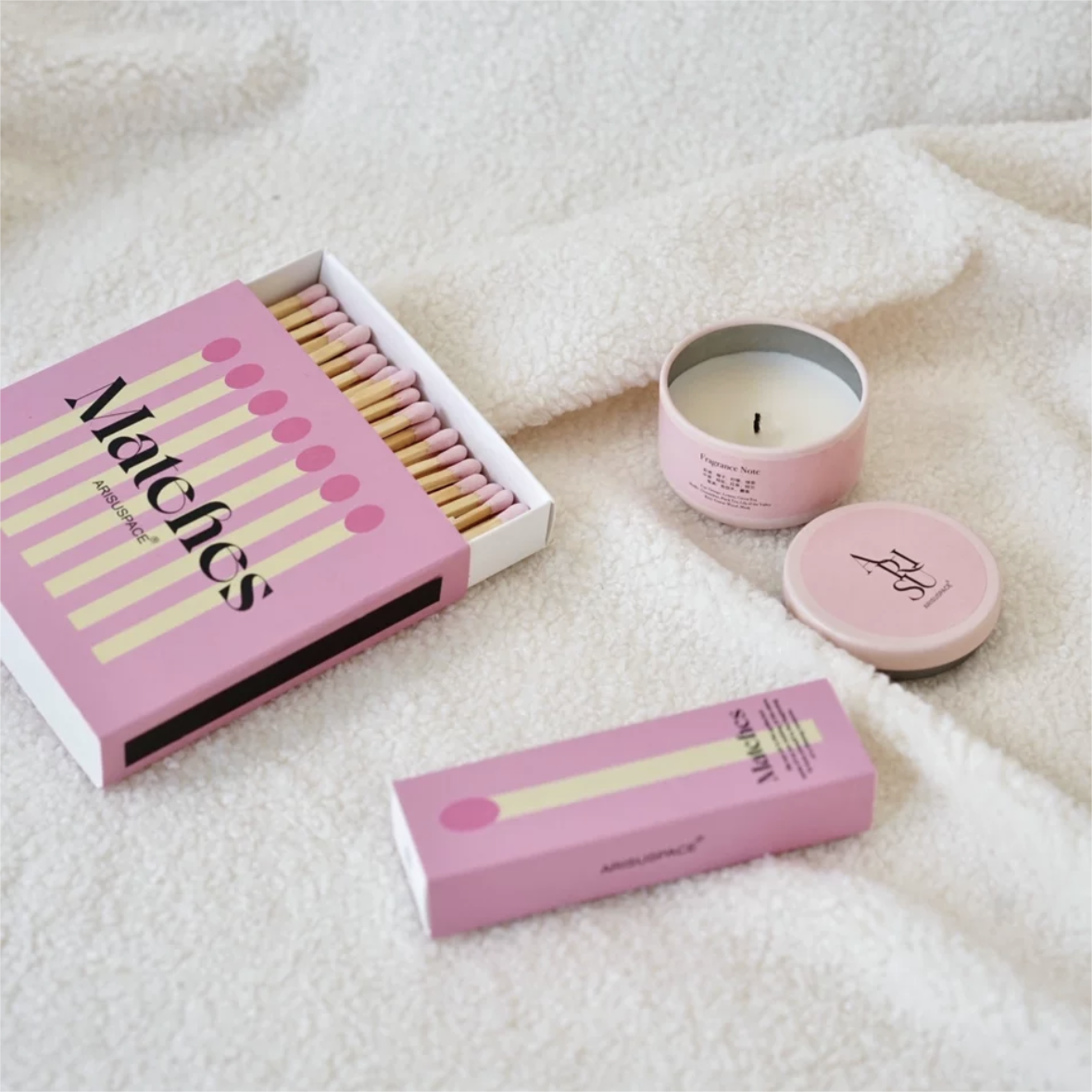 Aromatherapy Candle Matches Pink Box Matches Advanced Personalized Customization Logo Pink Extra Long Sticks Matches