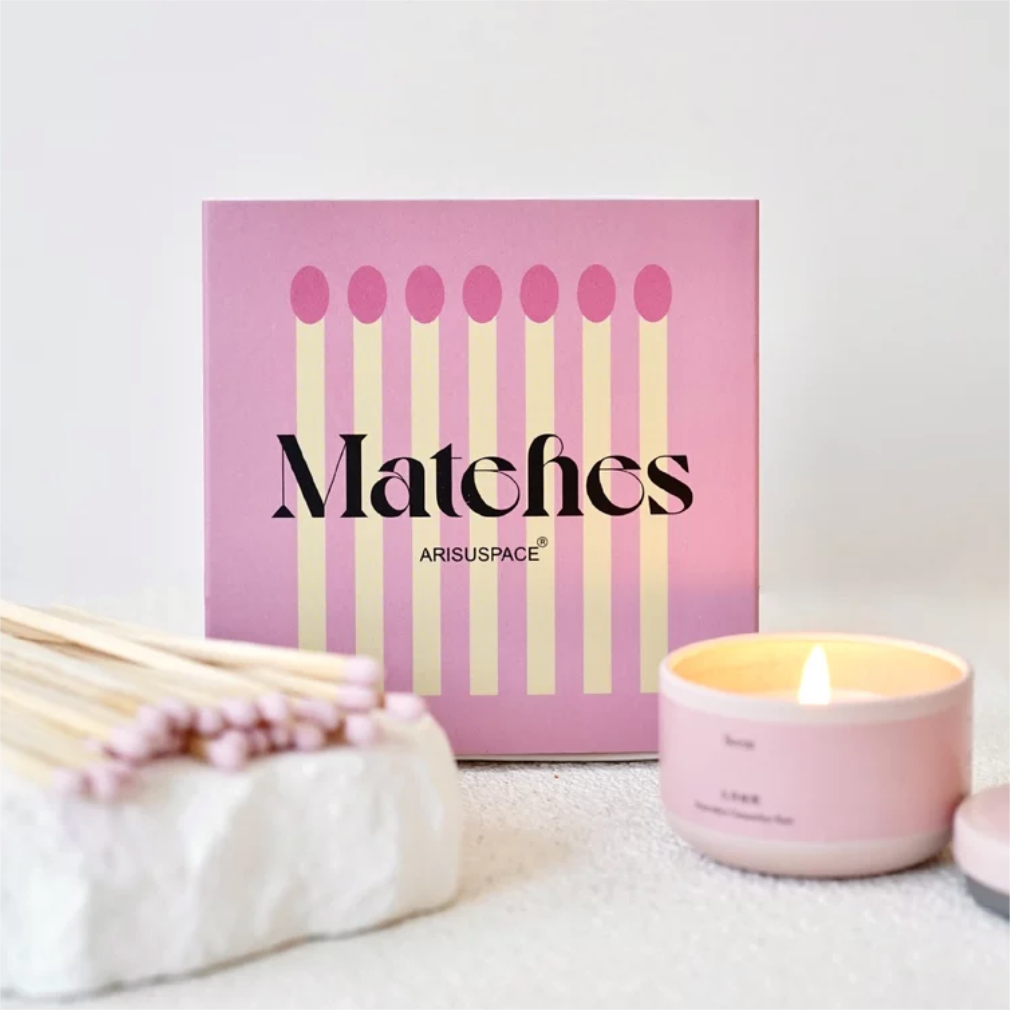 Aromatherapy Candle Matches Pink Box Matches Advanced Personalized Customization Logo Pink Extra Long Sticks Matches