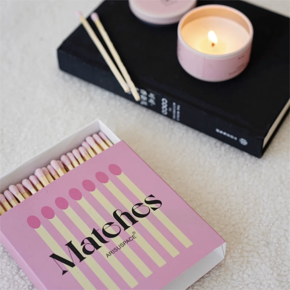 Aromatherapy Candle Matches Pink Box Matches Advanced Personalized Customization Logo Pink Extra Long Sticks Matches