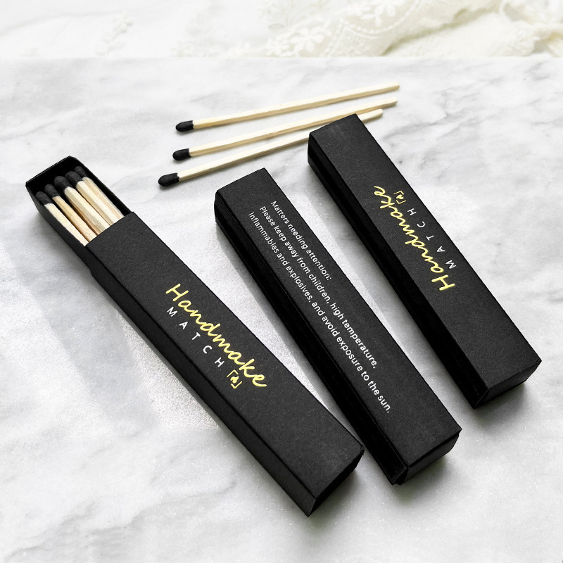 long matches box Colored match for hotel candle strong sticks high quality wooden UV foil printing matchsticks