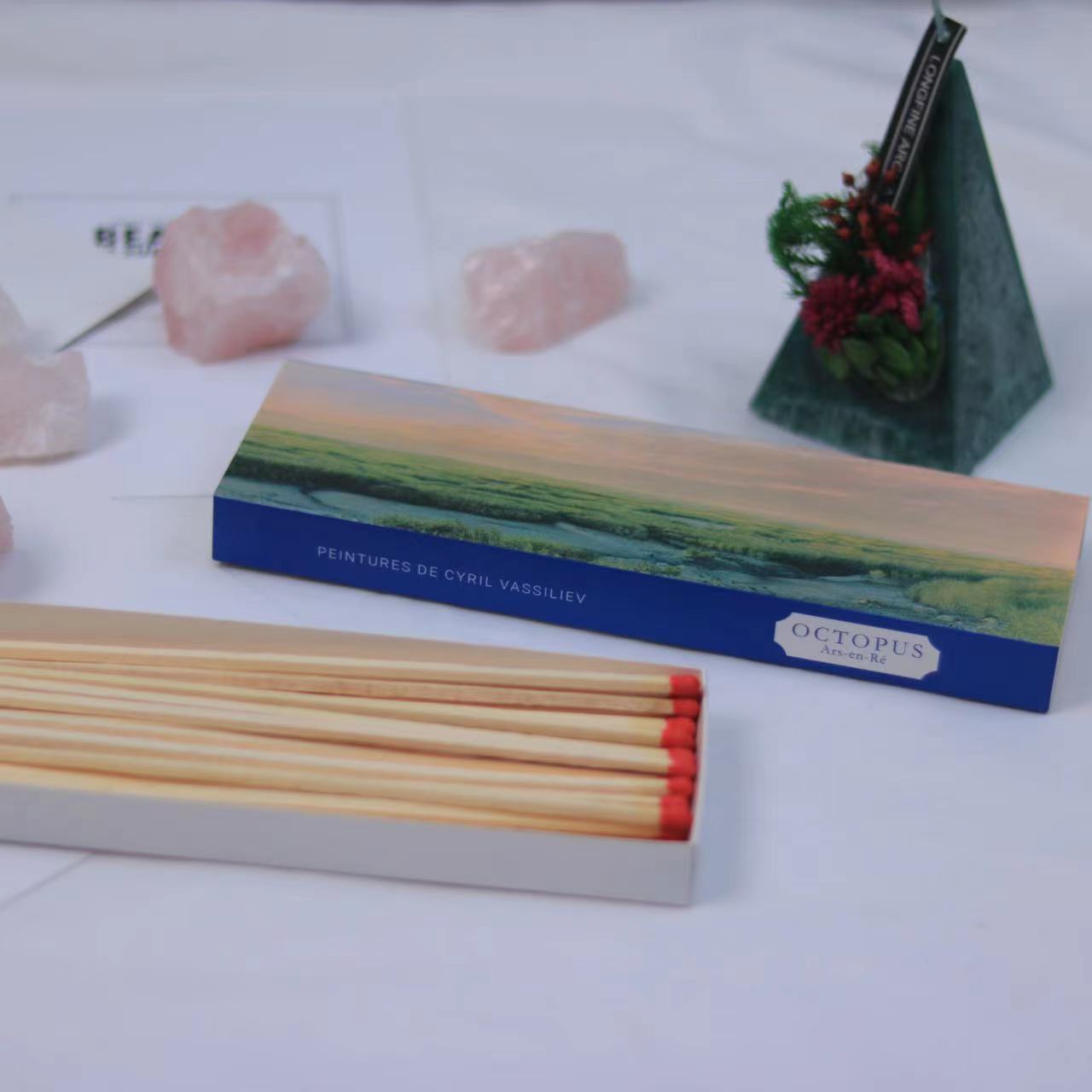 Customized factory boxed long matches fireplace aromatherapy candle Customized logo boxed matches