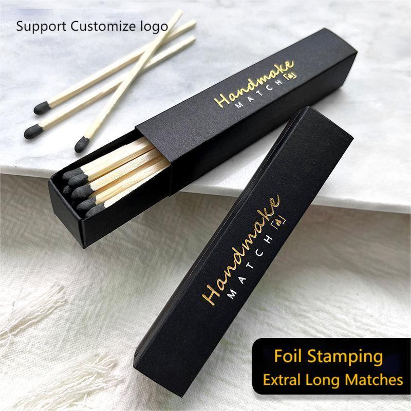 long matches box Colored match for hotel candle strong sticks high quality wooden UV foil printing matchsticks