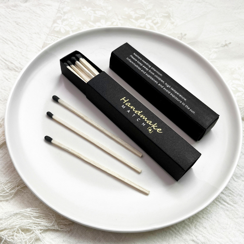 long matches box Colored match for hotel candle strong sticks high quality wooden UV foil printing matchsticks