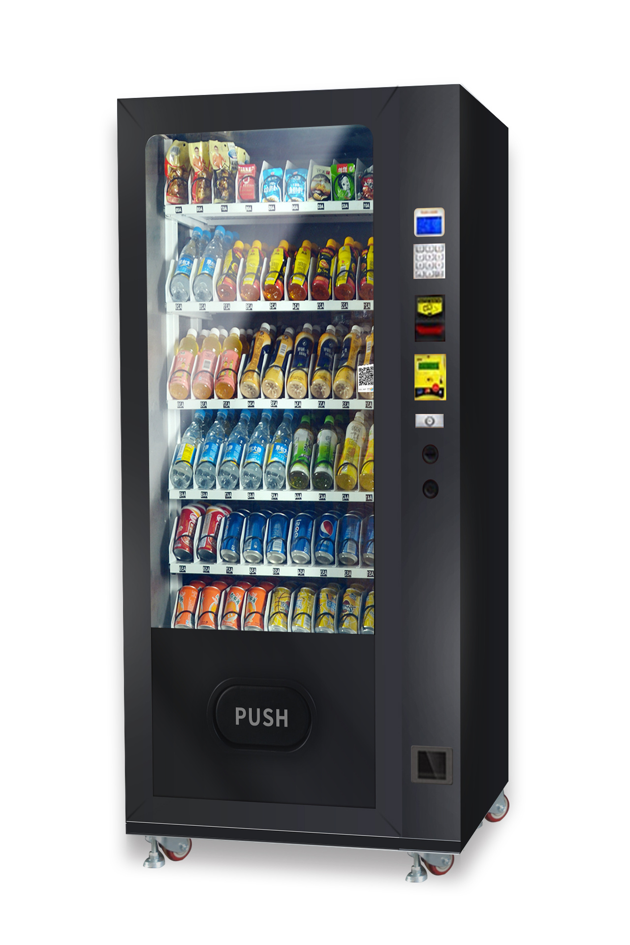 Automatic snack and drink Vending Machine with CE certificate touch screen conveyor belt spiral vending machine