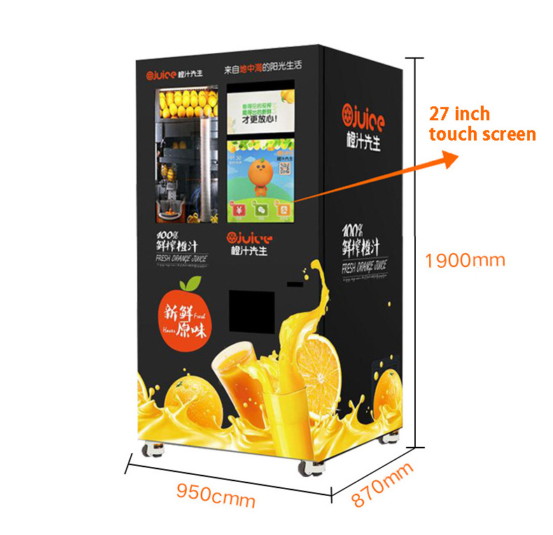 Micron commercial automatic fresh squeezed orange juice vending machine with card reader and bill validator