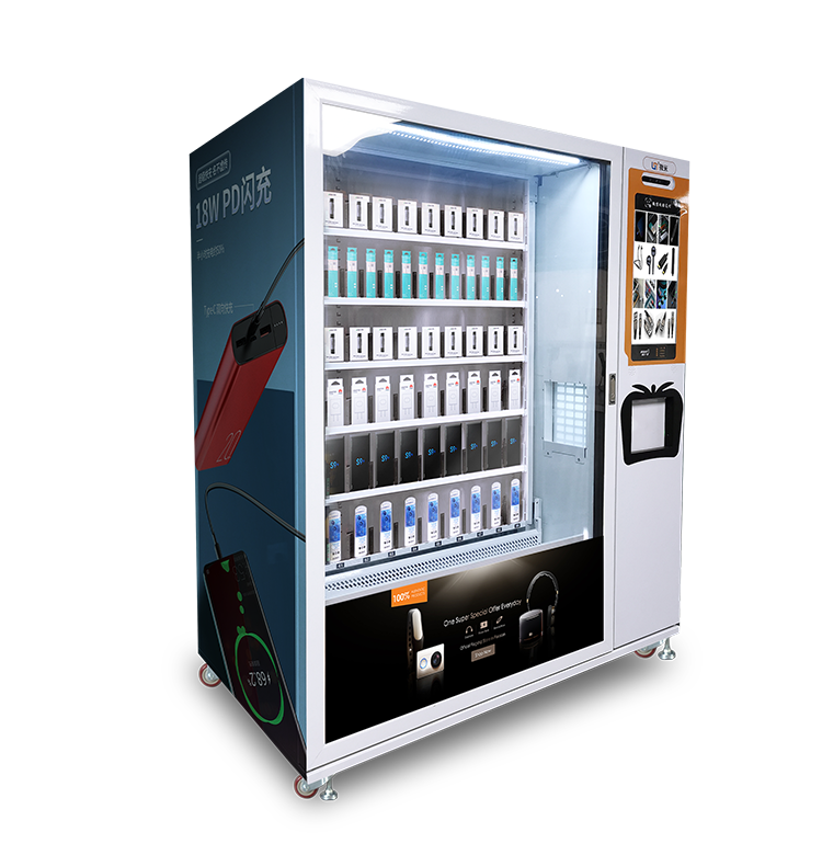 Micron big capacity mobile phone accessories vending machine with elevator in subway airport